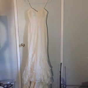 Wedding dress lace beaded pronovias Barcelona 6